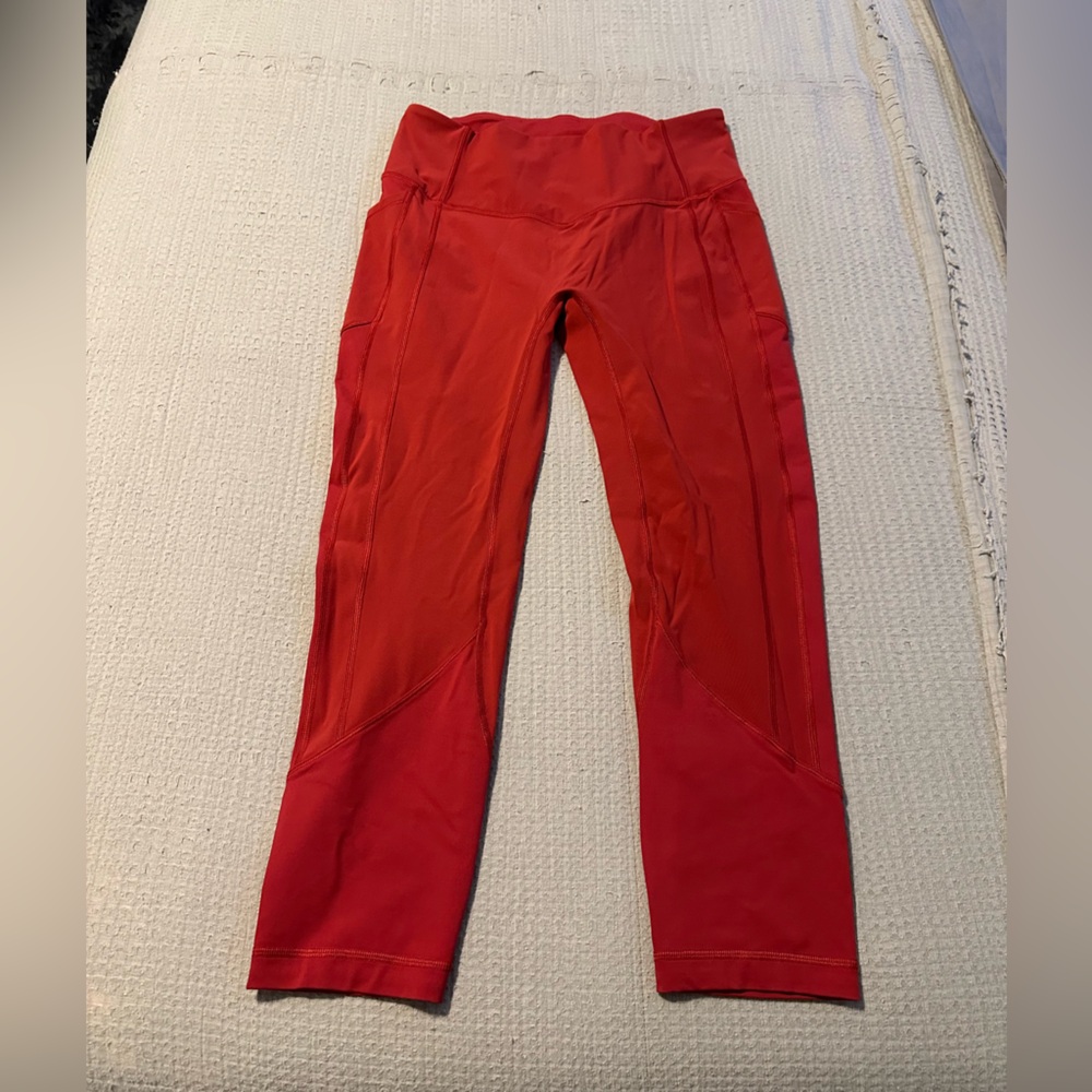 Lululemon Athletica Bold Red/Orange Leggings Size 10